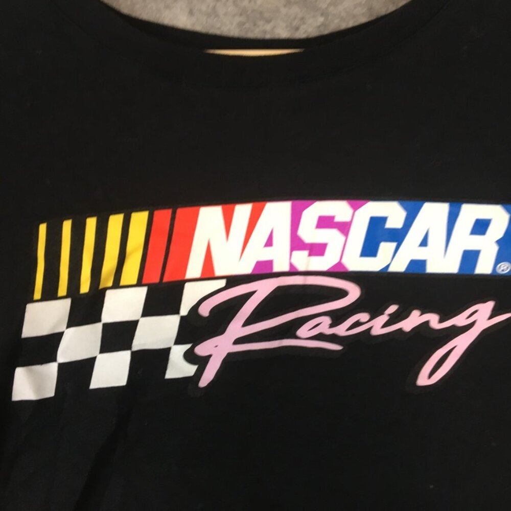 NASCAR T Shirt Womens XL 15 17 Short Sleeve Round Neck Slim Fit Black Racing - Picture 5 of 13